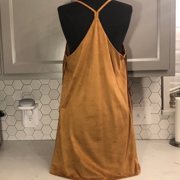 Camel faux suede dress - Picture 3 of 7